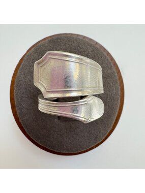 Spoon Ring Bypass Design 925 Sterling Silver 16mm Band Size 6.5